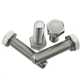 MACHSWON 10 Pieces Hex Head Screw Bolts 3/8-16 UNC 304 Stainless Steel 1-1/2≈38.1mm Fully Threaded Hex Tap Bolts