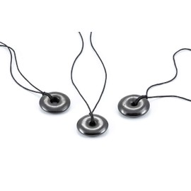 SN NATURSTEIN UG - Shungite "Donut" Pendants, 30 mm | Gem Stone from Karelia - 3 Units