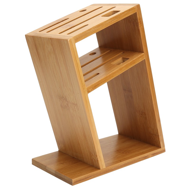 Bamboo Knife Holder Inclined Kitchen Knife Holder Multifunctional Bamboo Rack