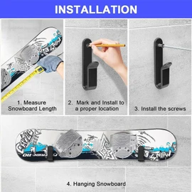 hangers surfboard, 2 snowboard rack hangers, skateboard wall mounted, snowboard wall rack hanger, space saving surfboard rack, horizontal skateboard wall hanger for skateboard
