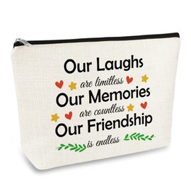 Friendship Gifts for Women Best Friend Makeup Bag Friend Birthday Gifts Long Distance Friendship Gift for Bestie BFF Sister Work Bestie Leaving Graduation Gift for Her Cosmetic Bag Zipper Travel Pouch