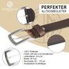 LINDENMANN Men's Leather Belt 40 mm Wide Belt Full Cowhide