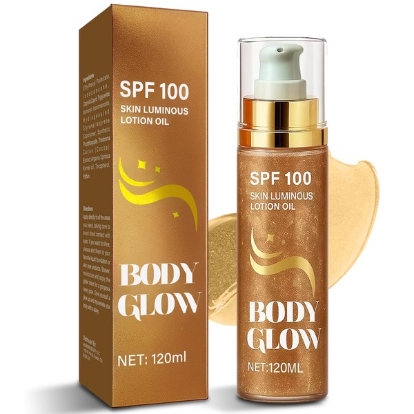 Shimmer Body Oil, Glow and Waterproof Body Glow Oil, Body