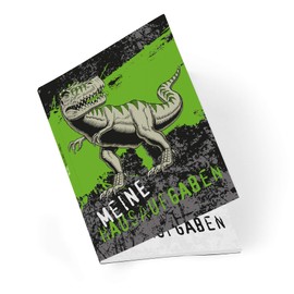 Itenga T-Rex Dinosaur School Supplies - School Cone / Timetable / Notebook / Friendship Book / Bookmark / Homework Book / Vocabulary Book / Desk Pad