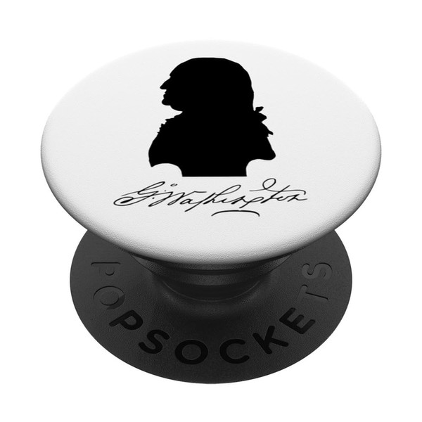 George Washington Portrait Silhouette and Signature PopSockets Swappable PopGrip