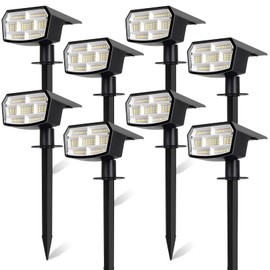 Sucolite 8-Pack Solar Spot Lights Outdoor, 59 LED Solar Lights Outdoor Waterproof, Outdoor Solar Lights for Yard with 3 Lighting Modes, Solar Landscape Spotlights for Garden Pathway Driveway Walkway