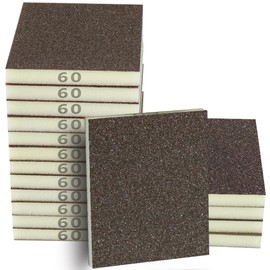 Necosthua 16PCS 60 Grits Sanding Sponge Coarse Sanding Block，Washable and Reusable Wet Dry Sandpaper Sponge， Sander Sponges for Wood Drywall Metal Wood