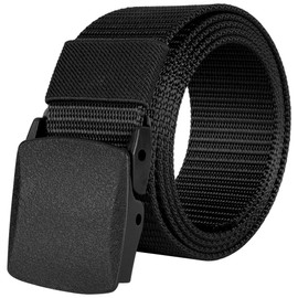 flintronic Work Belts for Men,Belts for Men, Plastic Nylon Canvas Belt, Adjustable Nylon Fabric Belt, Metal Free Canvas Plastic Buckle Belt, Lightweight Breathable, 120cm