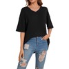 Larmliss Women's Oversized T Shirts V Neck Tees Summer Half