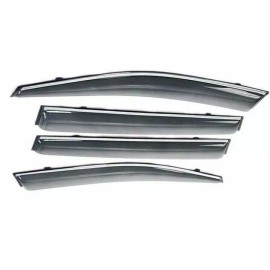 Fits Subaru Outback 2015-19 Chrome Trim Tinted Window Visor Rain Sun Guard Vent