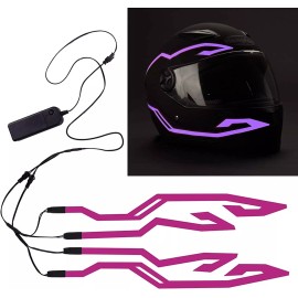 Unbranded 4PCS Motorcycle Helmet Night Riding Signal Helmet EL Lights - Color Purple
