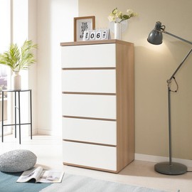 Decoline Denny 600 5-drawer chest, acacia / 데코라인  데니 600 5단 서랍장, 아카시아