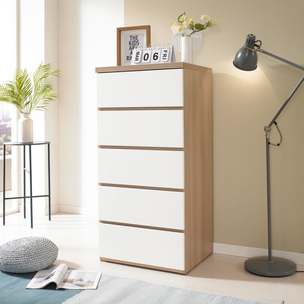 Decoline Denny 600 5-drawer chest, acacia / 데코라인 데니 600