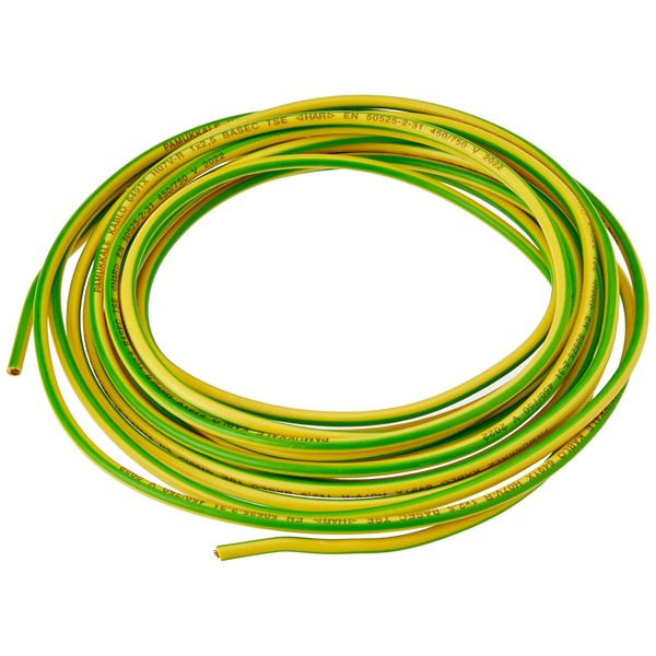 Merriway BH01515 Single Core Round Earth Cable, 6491X 2.5mm Yellow