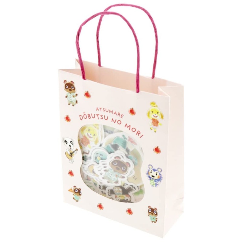 Sunstar Stationery Atsume Animal Crossing Seal with Paper Bag Pink