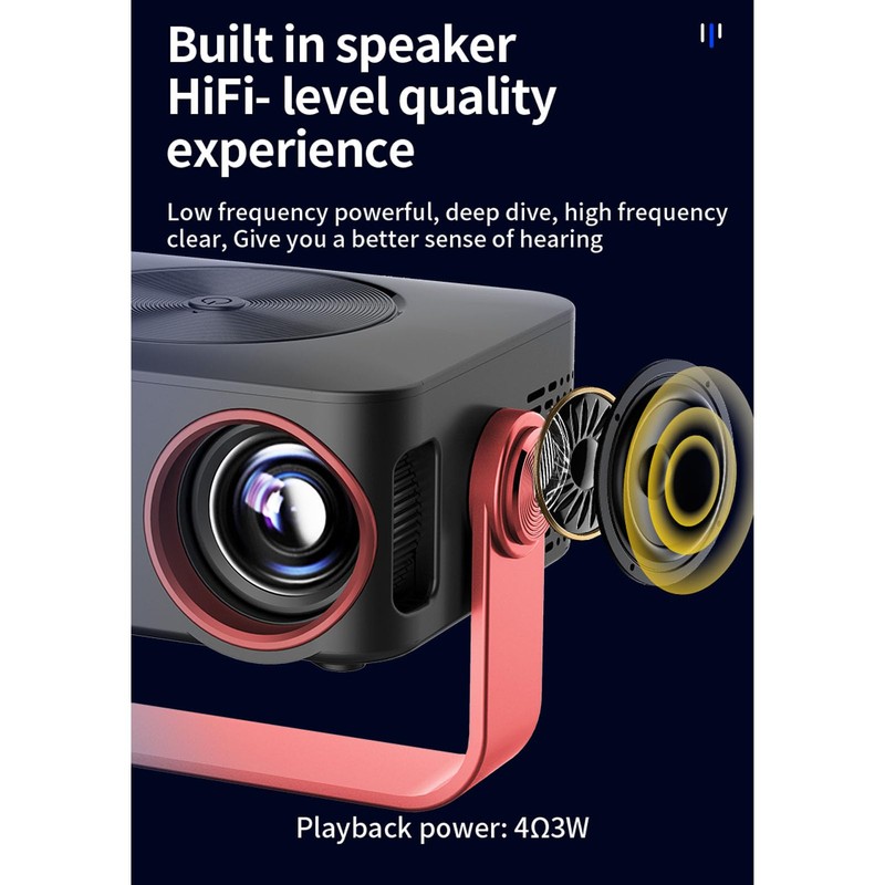Dpofirs Mini Projector with WiFi, Keystone Correction Outdoor LED Movie
