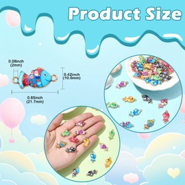 LiQunSweet 45 pcs 9 Colors Jesus Fish Enamel Alloy Link Connector Charms Marine Animal Tropical Charms for DIY Jewelry Bracelet Necklace Earring Keychain Decorations