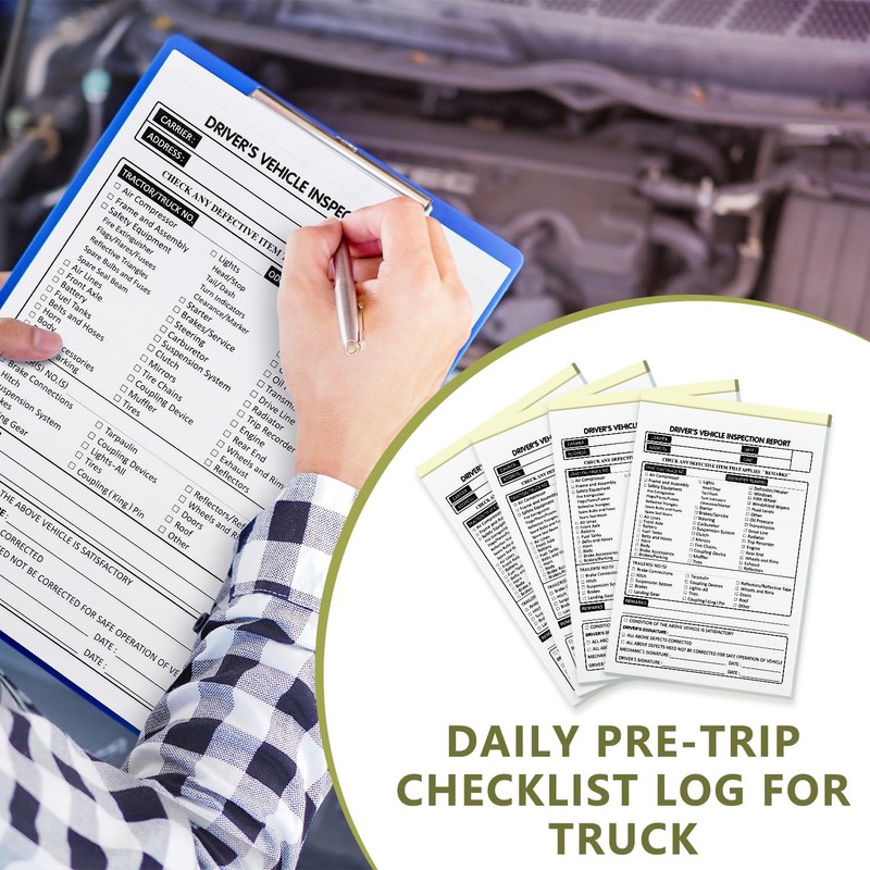 6 Pack Detailed Driver's Daily Vehicle Inspection Report 300 Sets