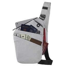 Tibroni Shoulder Bag Crossbody Sling Bag Anti-Theft Shoulder Bags Chest Bag for Men and Women for Outdoor Travel Hiking Jogging, Grey 2.0, Sling