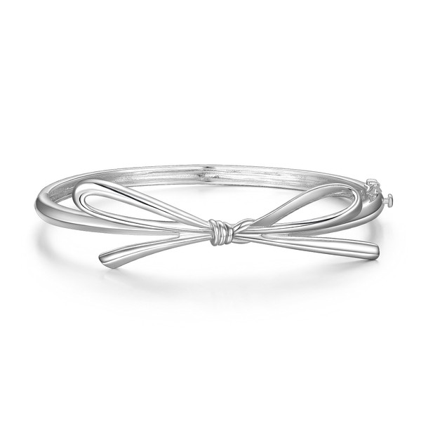 MORGAN & PAIGE 925 Sterling Silver Bow Ribbon Simple Hinged