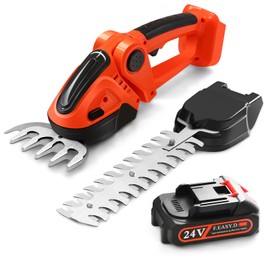 WeePro 24V Hedge Trimmer Cordless Pruning Shears – 2-in-1 Hedge & Lawn Trimmer, CE FCC PSE Certified, 90° Adjustable Head, SK5 Blades, 390 Copper Motor, UL-Certified Battery – Ideal for Garden & Yard