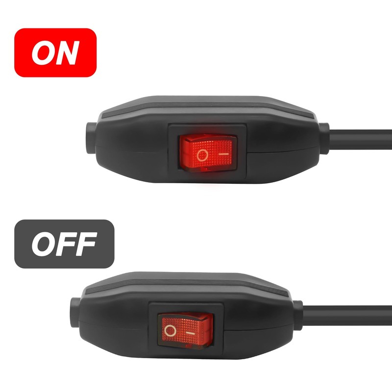 XMSJSIY 3A 12V 24V Inline Cord Switch ON/Off Push Button