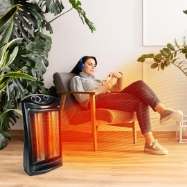BEYOND HEAT 1500 Watt Electric Quartz Infrared Radiant Tower Heater, Portable Space Heater with Tip-Over and Overheat Protection, Fast Heating Heater Quiet and Safe for Office Indoor Use Home Bedroom