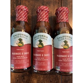 California Olive Ranch 3x CALIFORNIA OLIVE RANCH Teriyaki Marinade Sauce ginger sesame Plant based Soy