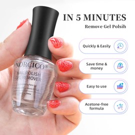 ​Gel Nail Polish Remover,Fast-Acting ​Gel Nail Remover with No-Soak Technology, 2-5 Minute ​Nail Gel Remover Solution, Salon-Grade Formula & Low Odor, for Home & Salon Use (15ml)