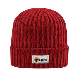 LUPA Unisex Extreme Cold Fleece-Band Beanie - Winter Hats for Men - Women Beanies for Winter - Fleece-Lined Hat (Cardinal Red)