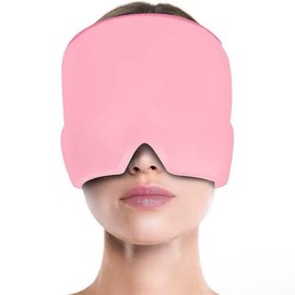 Cooling Gel Head Wrap – Soothing Skincare & Relaxation Cap for Face & Eyes - Colour: Pink