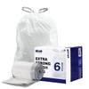 Plasticplace 6 Gallon Trash Bags White Drawstring Garbage Can Liners,