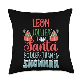 Ice Cold Charisma Christmas Holiday Heat Leon Jollier Than Santa Cooler Than Snowman Frosty Throw Pillow, 18x18, Multicolor