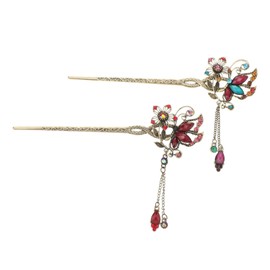 Baluue Smooth Surface Butterfly Hairpin 2pcs Chinese Hair Chopsticks Hair Accessories for Women for Special Occasions