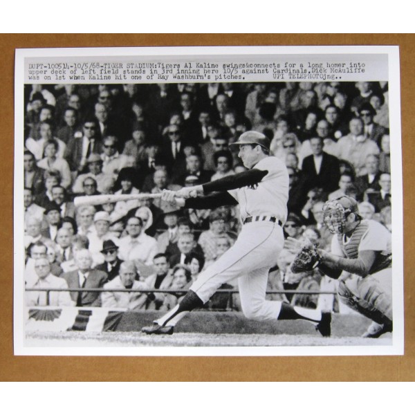 Detroit Tigers Al Kaline 1968 World Series HR 8 x