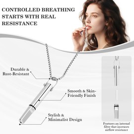 Rauchentwöhnung Halskette, Rauchentwöhnung Hilfsmittel mit Filtern, Atemkette für Stressabbau & Meditation mit Widerstand, Angst Atemhalskette