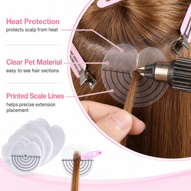 100pcs K Tip Hair Extensions Kit,K Tips,Glue Protector,Hair Shield For