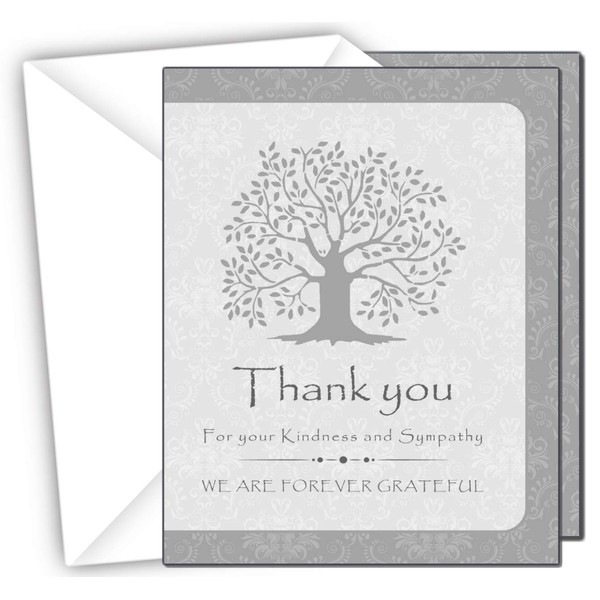20 Celebration of life Funeral thank you cards with envelopes acknowledgment memorial Sympathy Thank you Cards (white)