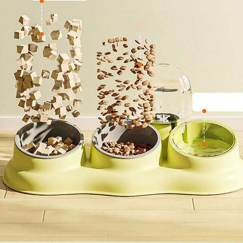 Pet Water Food Bowls 3 in 1 Prevent Slip Tilted