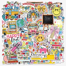 100PCS Back to School Stickers, School Stickers for Scrapbooking Journal Laptop Water Bottles Waterproof DIY Craft Teens Toddler Students Classroom Decorations Supplies