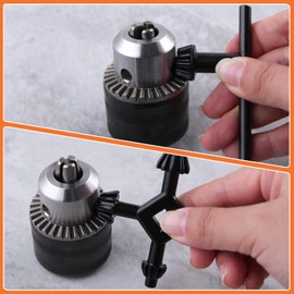 LEONTOOL 6Pcs Drill Chuck Key Wrench Set 3/4" 5/8" 1/2" 3/8" 1/4" Drill Press Chuck Key and 4 in 1 Drills Chuck Key Multifunctional Replacement Drill Clamping Wrench for Electric Drill Clamping Tool