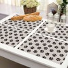Walmsco Placemats Black Cat Paw Print Decor For Dining Room