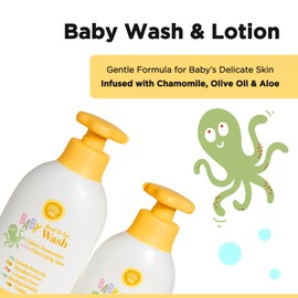 Little Me 2 PacK Set Baby Calm Chamomile Head to Toe 500ml 3-In-1 Wash & 360ml Baby Lotion with Olive Oil & Aloe
