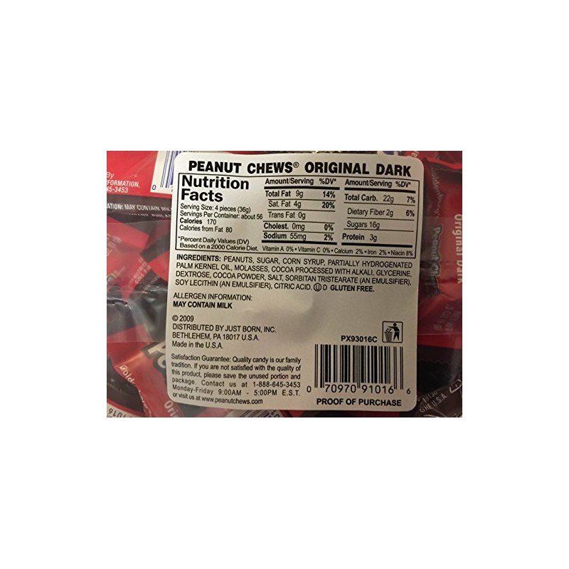 Original Dark Chocolate Goldenberg's Peanut Chews 225 Count , 4