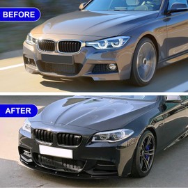 TUWEEN Car Front Bumper Lip Chin Spoiler for BWM 2010-2017 F10 F11 (M Sport Models), Car Front Splitter Spoiler, Improves Vehicle Stability, Carbon Fiber