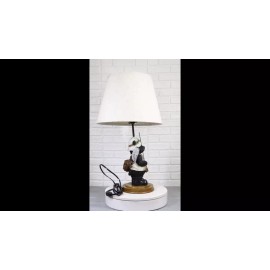 Ebros GIft Camping Fisherman Angler Bear Going Fishing With Pole Net And Bucket Table Lamp