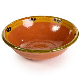 Ancient Cookware Mexican Clay Soup Bowl, Trefoil Design