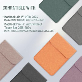 Allinside 13 Inch Case Waterproof Laptop Sleeve for MacBook Air 13 2018-2020 (A1932 A2179 A2337 M1) / MacBook Pro 13 2016-2020 (A2338 M1 A251 A228 9 A211 59 A1989 A1706 A1708), Dark Green