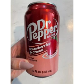 Dr. Pepper Strawberries & Cream Soda Pop 12 fl oz can