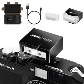 MEDALight Upgrade Aluminum F1 Mini Camera Flash with Diffuser for Ricoh GR3/GR3X/Fuji/Sony ZV1/Nikon/Canon/Olympus/Digital Film Cameras,Portable hot Shoe Speedlite for DSLR Camera(Black).